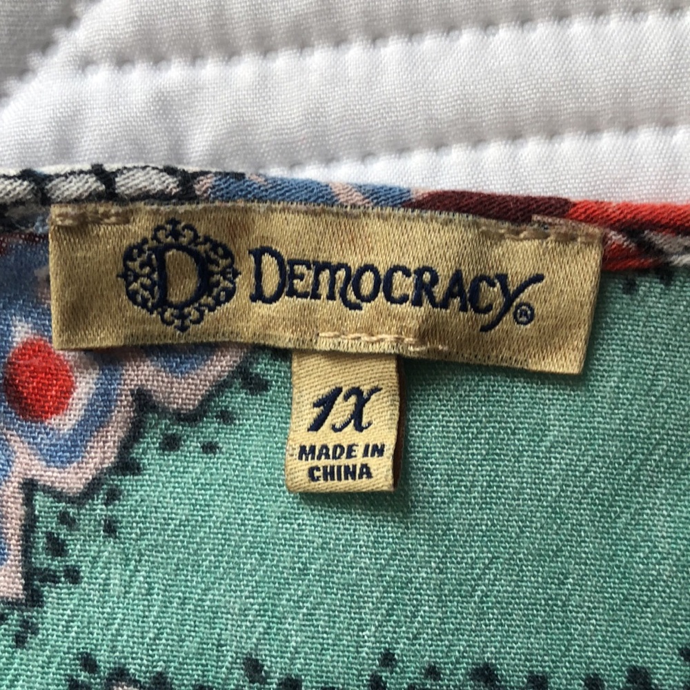 Democracy| Dress| Women’s| Size 1X|. Multicolor, green, orange, blue Bohemian - Picture 7 of 16